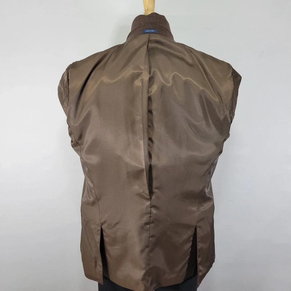 Stafford Men's Sport Coat Blazer Two Button Brown‎ Herringbone Plaid Classic 42R